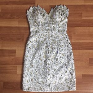 Sherri Hill Gold Silver Sequin Beaded jlo Dress 2